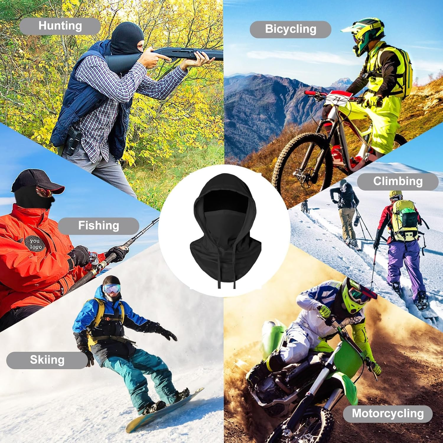 Cooling Balaclava Sun UV Protection Hood Breathable Full Head Mask Face Cover for Men Women Cycling Motorcycle Fishing image number 1