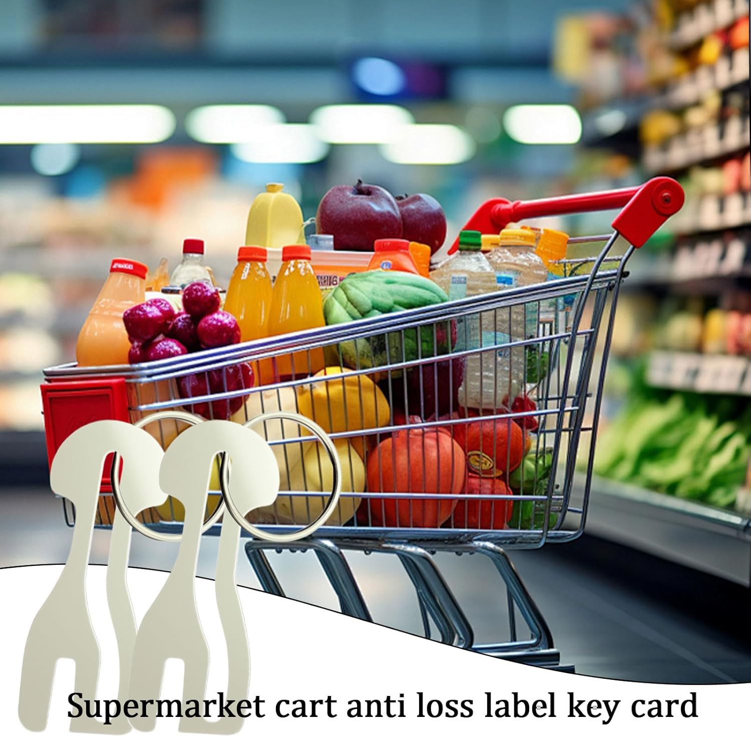 10 Pcs Shopping Trolley Keys, Shopping Cart Key, Trolly Token, Portable Token with Aluminum Key Ringsuitable for Supermarket and Convenience Store Unlocking image number 6