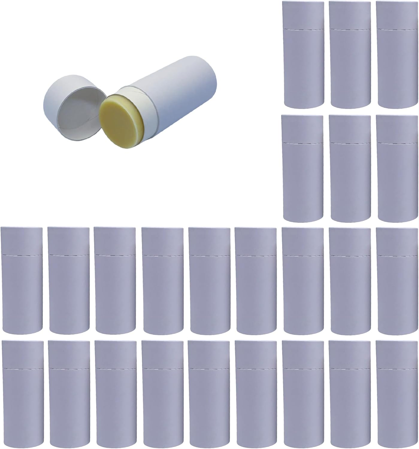 Greenway 2.5Oz / 70G Kraft Paperboard Deodorant Tubes with Lids - 25 Pack Solid Perfume Refillable DIY Cosmetic Containers - Deodorant Containers Lotion Tubes Empty Holder Kraft - White image number 7