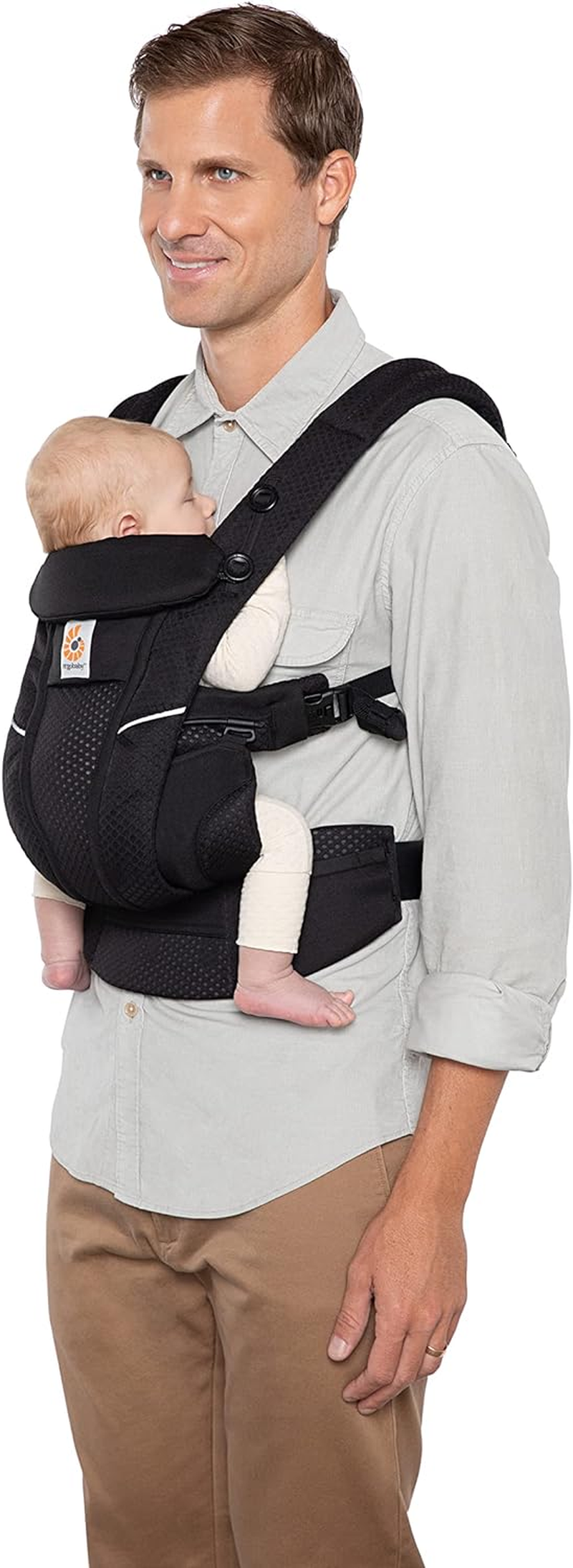 Ergobaby Omni Breeze Baby Carrier, Rated First in Airflow* with Softflex&trade; Mesh for Maximum Breathability,Onyx Black image number 5