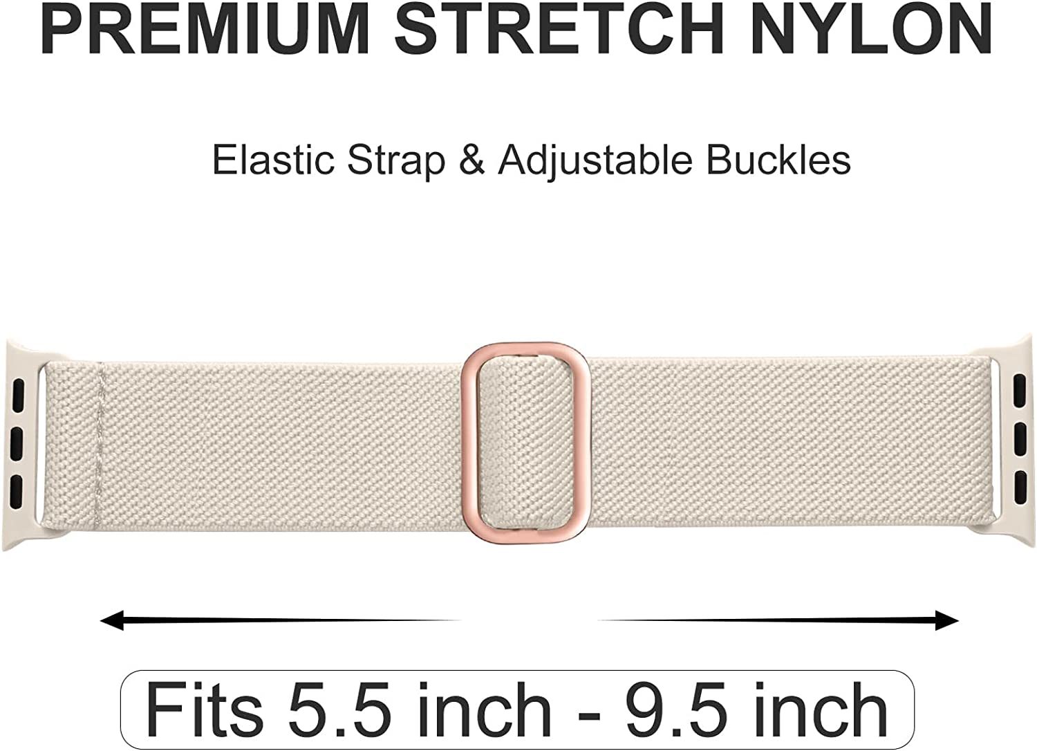 Witzon Stretchy Nylon Bands Compatible with Apple Watch Band 38Mm 40Mm 41Mm 42Mm for Women Men, Adjustable Breathable Elastic Sport Strap Solo Loop for Apple Watch SE Iwatch Series 11 10 9 8 7 6 5 4 3 image number 2