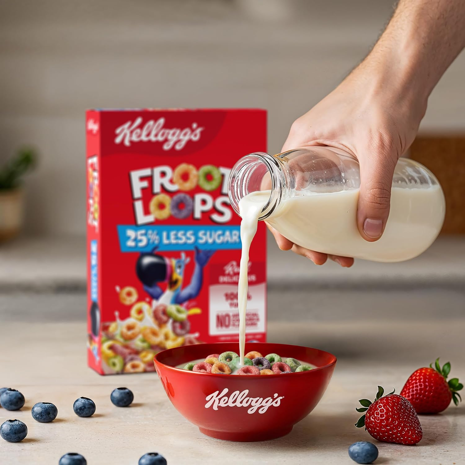 Kellogg'S Froot Loops Less Sugar Breakfast Cereal, 265 G image number 1