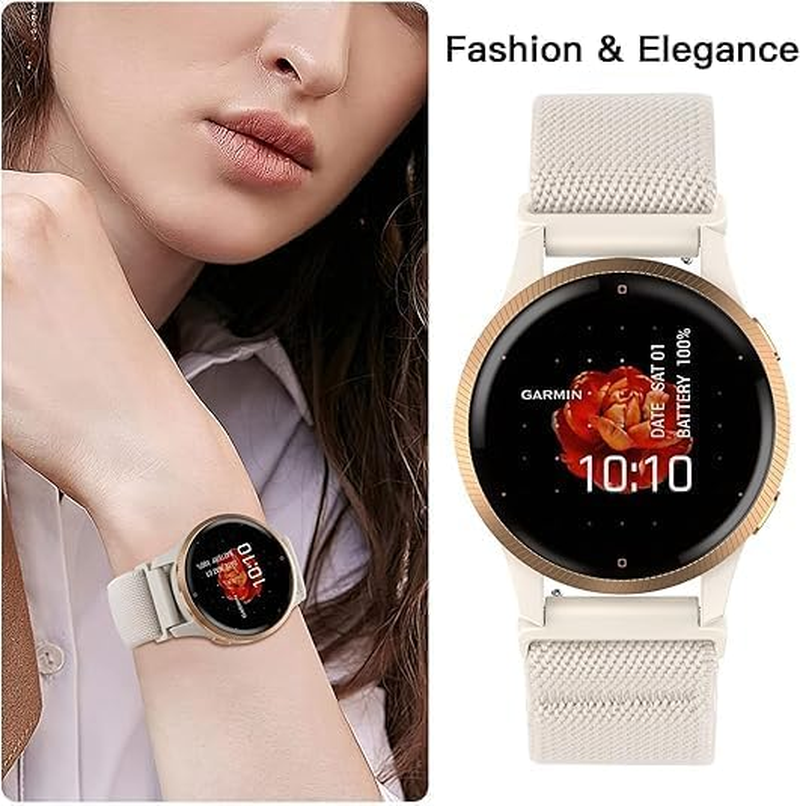 T Tersely 5Pack 18Mm Elastic Solo Loop Bands for Garmin Venu 4 41Mm/Forerunner 255S/Music/265S/Music/Venu 2S/3S/Vivoactive 3S/4S, Soft Stretch Adjustable Nylon Sport Strap for Garmin image number 3