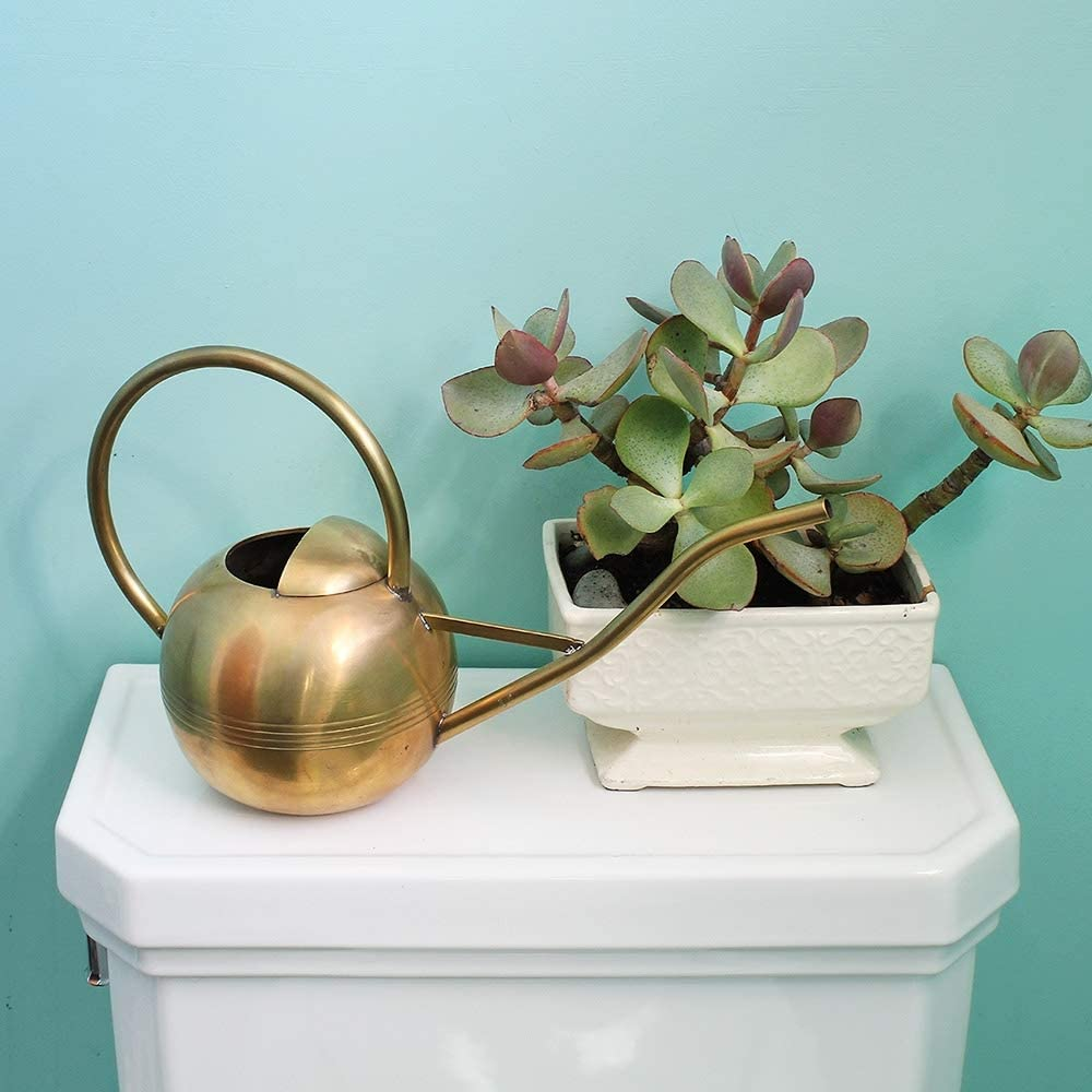 Achla Designs WC-01 Brass Metal Small Watering Can Houseplants image number 1