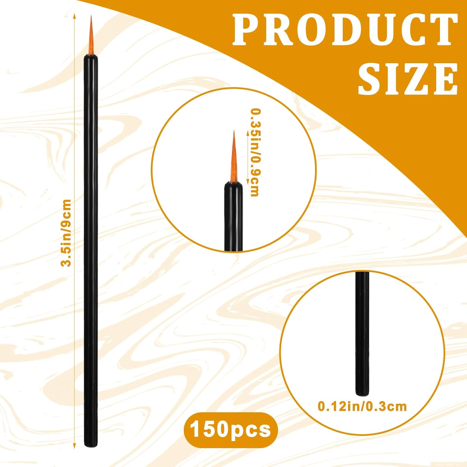 150 Pcs Disposable Eyeliner Brush Set Ultra-Fine Point Eye Liner Applicator Cosmetic Eyelash Brush Wands Applicator Black Makeup Eye Liner Tools for Eyelash Lip Liner Liquid Eyeliner Lipstick image number 2