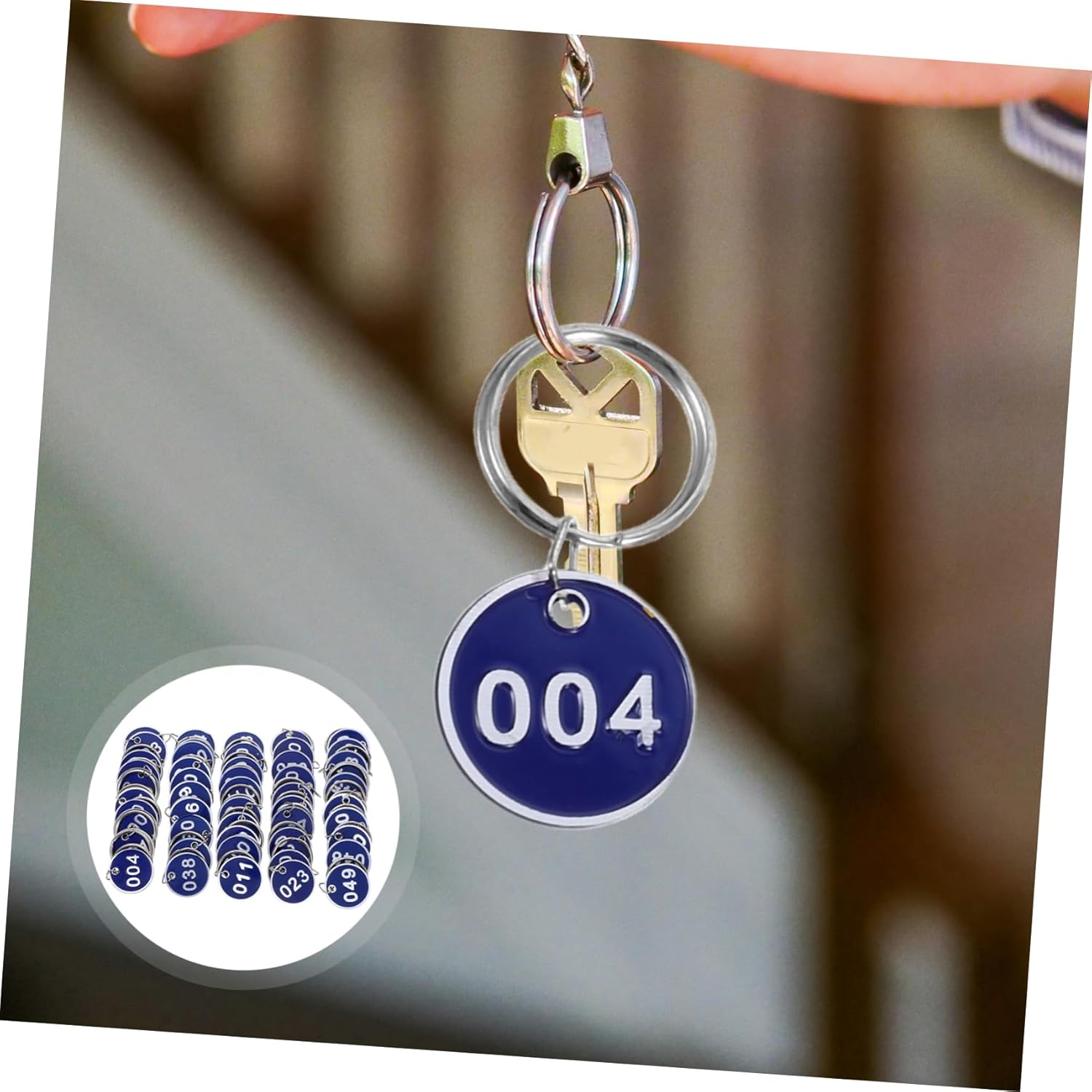 Garneck 50Pcs Aluminium Alloy Storage Tags Metal Numbers Plates Luggage Id Tags Key Ring Labels for Travel image number 6