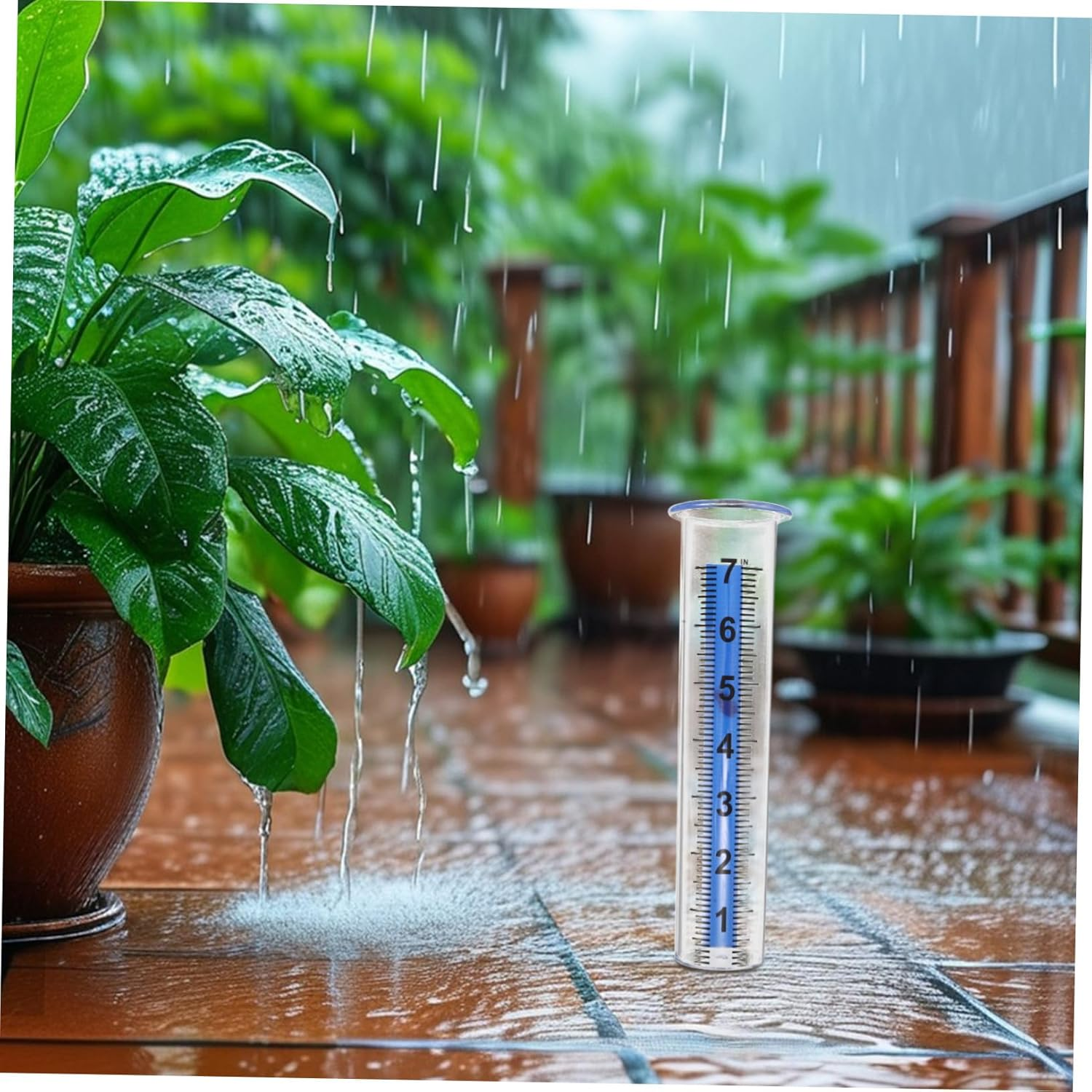 Balacoo 4PCS Accurate Rain Gauge Tubes for Outdoor Garden Lawn Backyard and Greenhouse Weatherproof Frost-Resistant Plastic Replacement Windproof Design for Precise Water Measurement image number 1