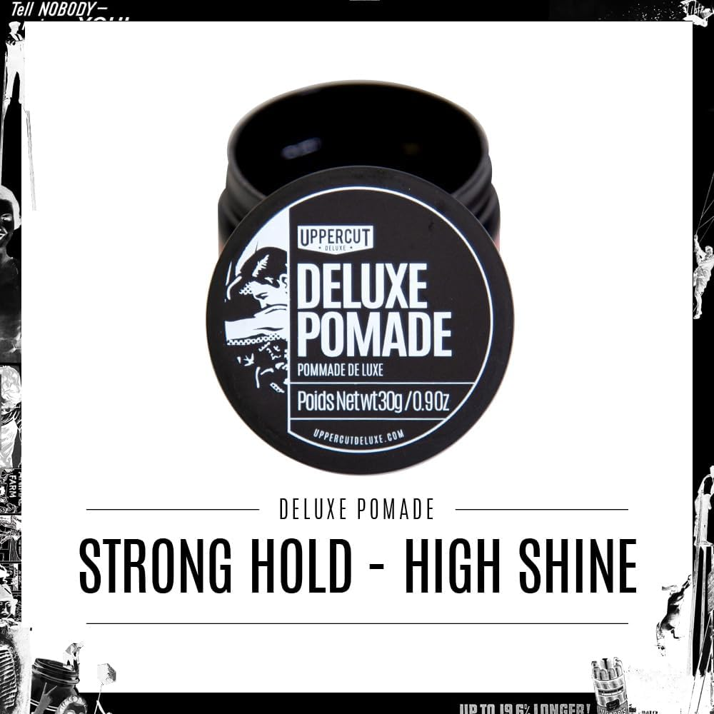 Uppercut Deluxe Deluxe Pomade, Mens Pomade High Shine and Strong Hold, Water Based Pomade for Men, Mens Hair Product for Classic Looks for Short to Medium Lengths 30G image number 4