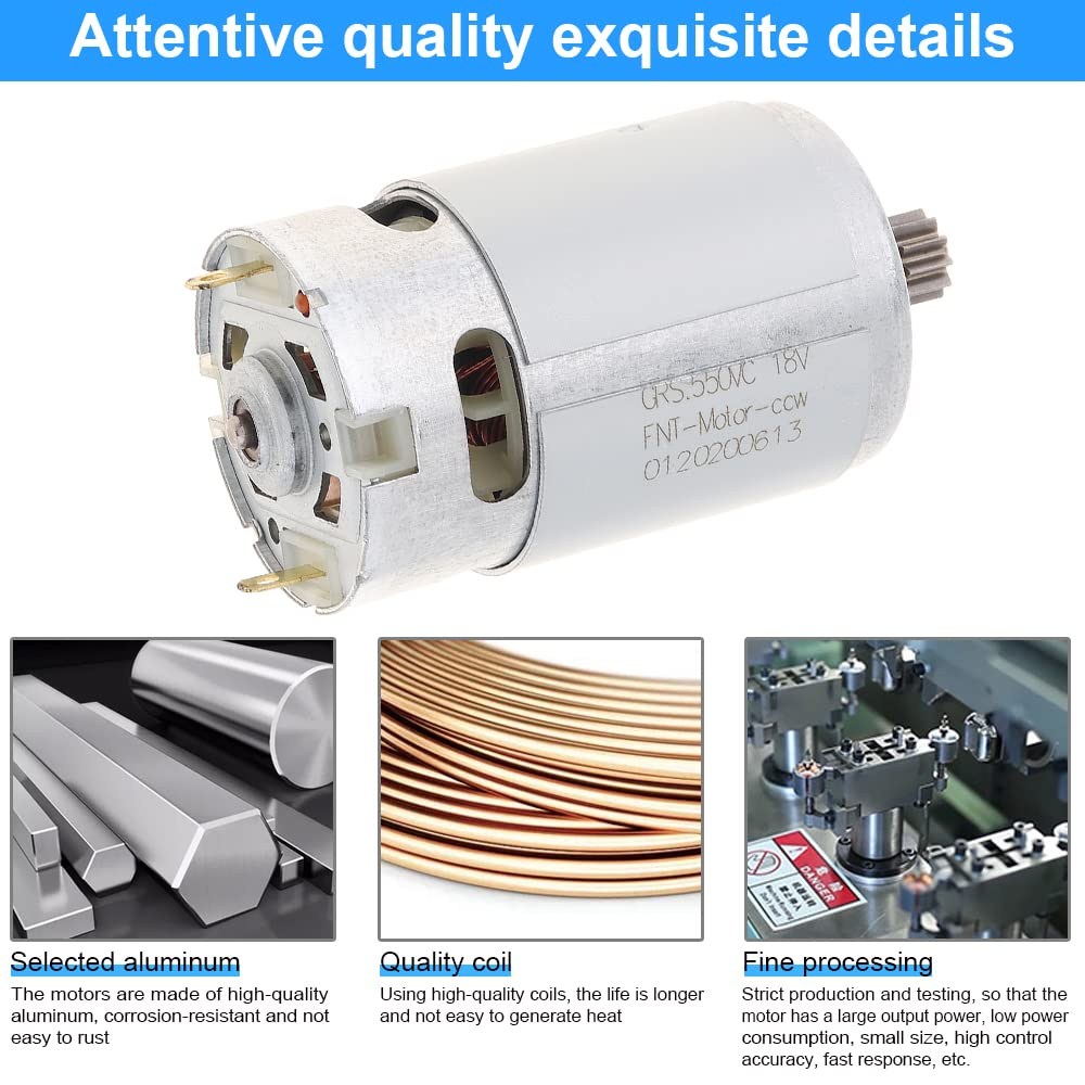 Chgimposs RS550 25V 19500 RPM DC Motor with Two-Speed 12 Teeth and High Torque Gear Box for Electric Drill/Screwdriver image number 4