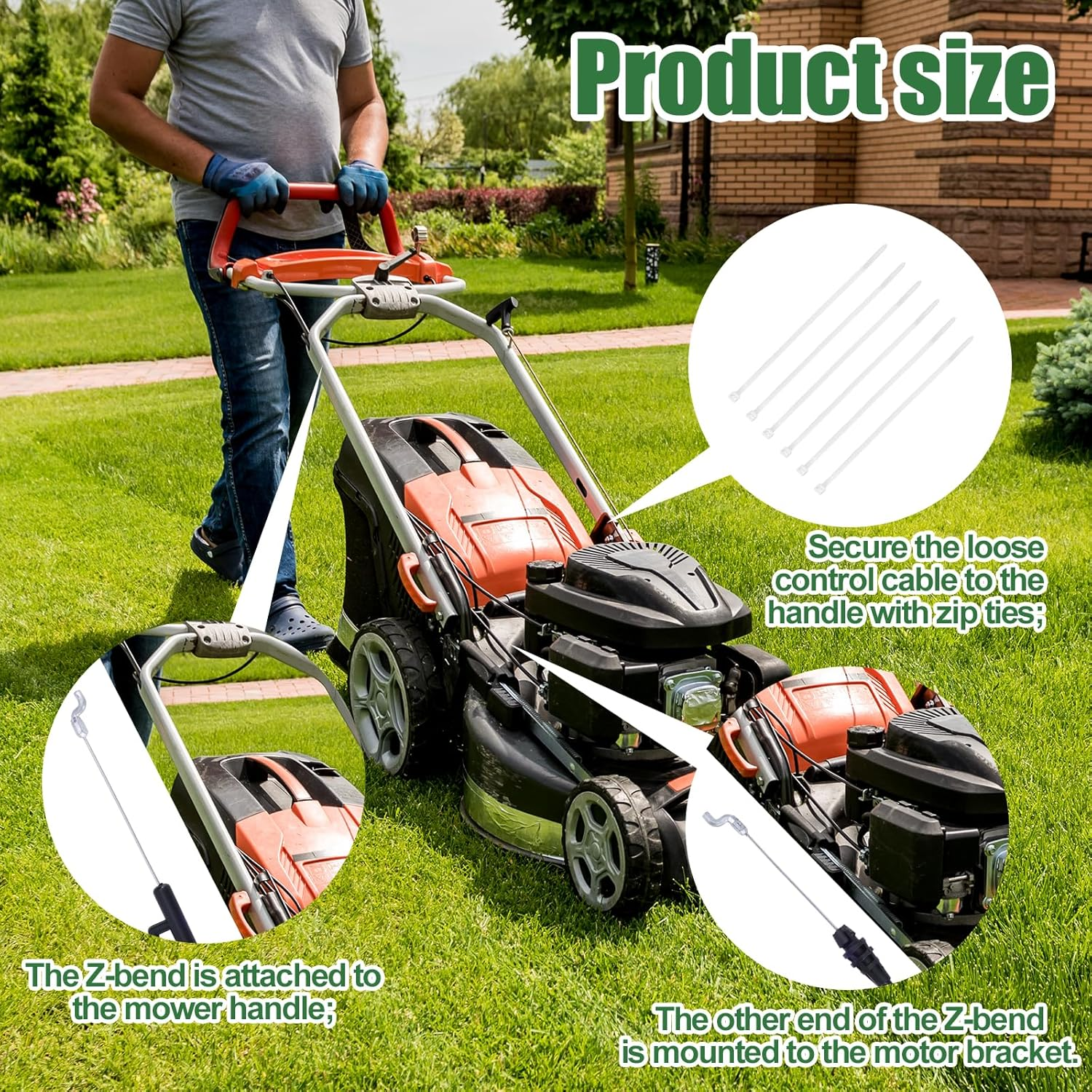 Gosknor 51 Inch 946-04661A Control Cable for 21 Inch Self-Propelled Gas Push Mower Compatible with Troy Bilt TB110 TB230 Craftsman MTD Yard Machine, 746-04661A Lawn Mower Throttle Cable Replacement image number 1