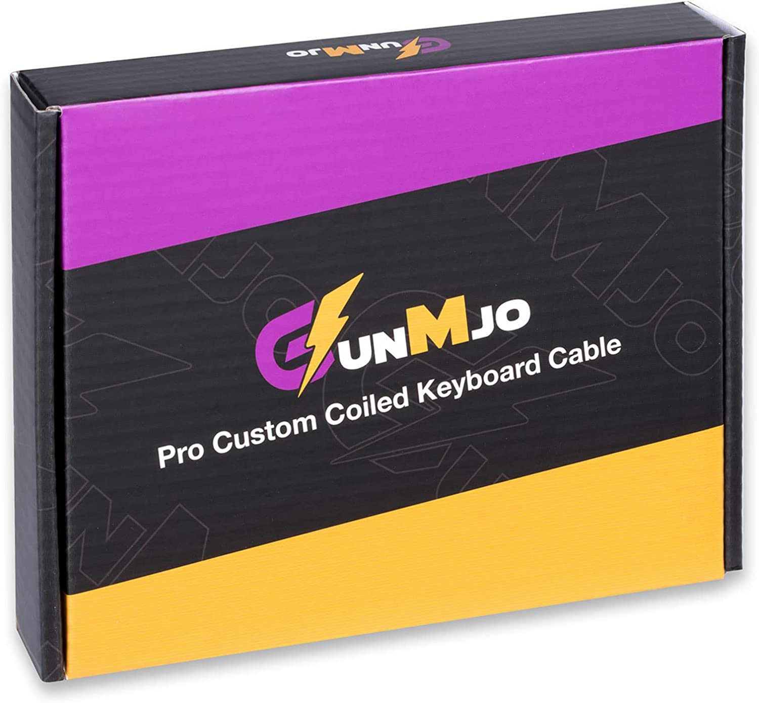 GUNMJO Starlight Coiled USB C Cable for Gaming Keyboard, Double-Sleeved Mechanical Keyboard Cable with Detachable Metal Aviator, 1.5M USB-C to USB-A, Black Color with Gold Aviator Connector - Gold, Black image number 5