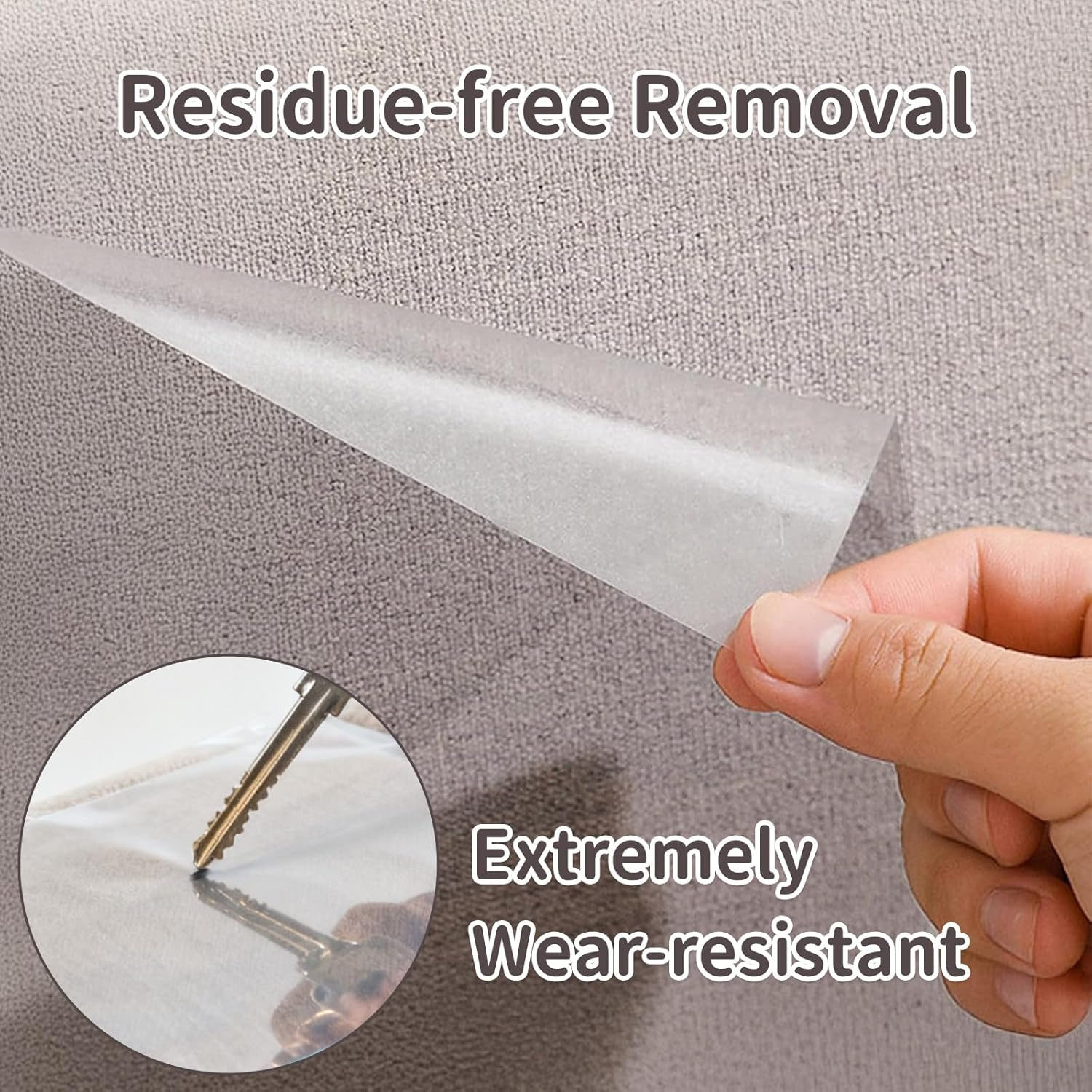 Scratch Protection Sofa Cat Protector, 0.2 X 3M Clear Self-Adhesive Anti-Scratch Tape, Furniture Guard for Couches, Chairs, Armrests, Durable & Invisible Pet Proof, No Pins image number 5