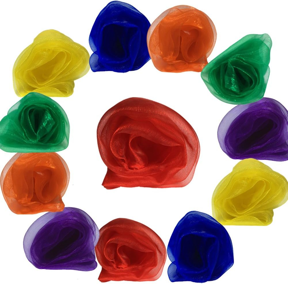 Dance Scarves Music Scarves for Children Movement and Juggling 12Pcs image number 1