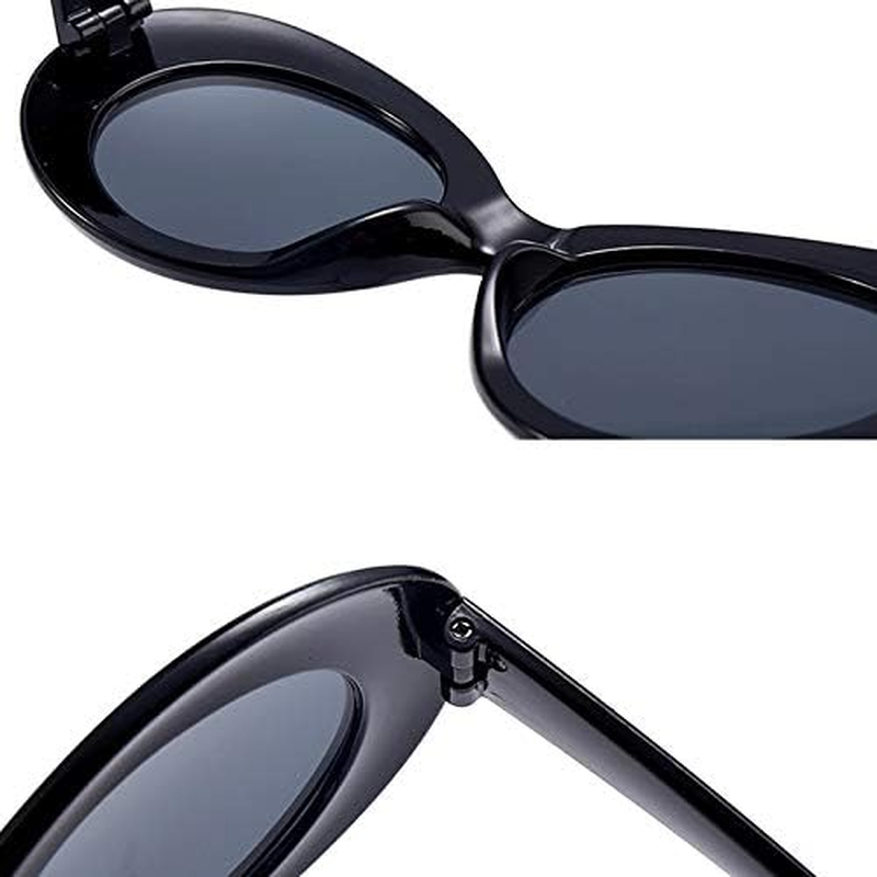 Armear Clout Goggles Oval Mod Retro Vintage Sunglasses round Lens,Black, Black image number 5