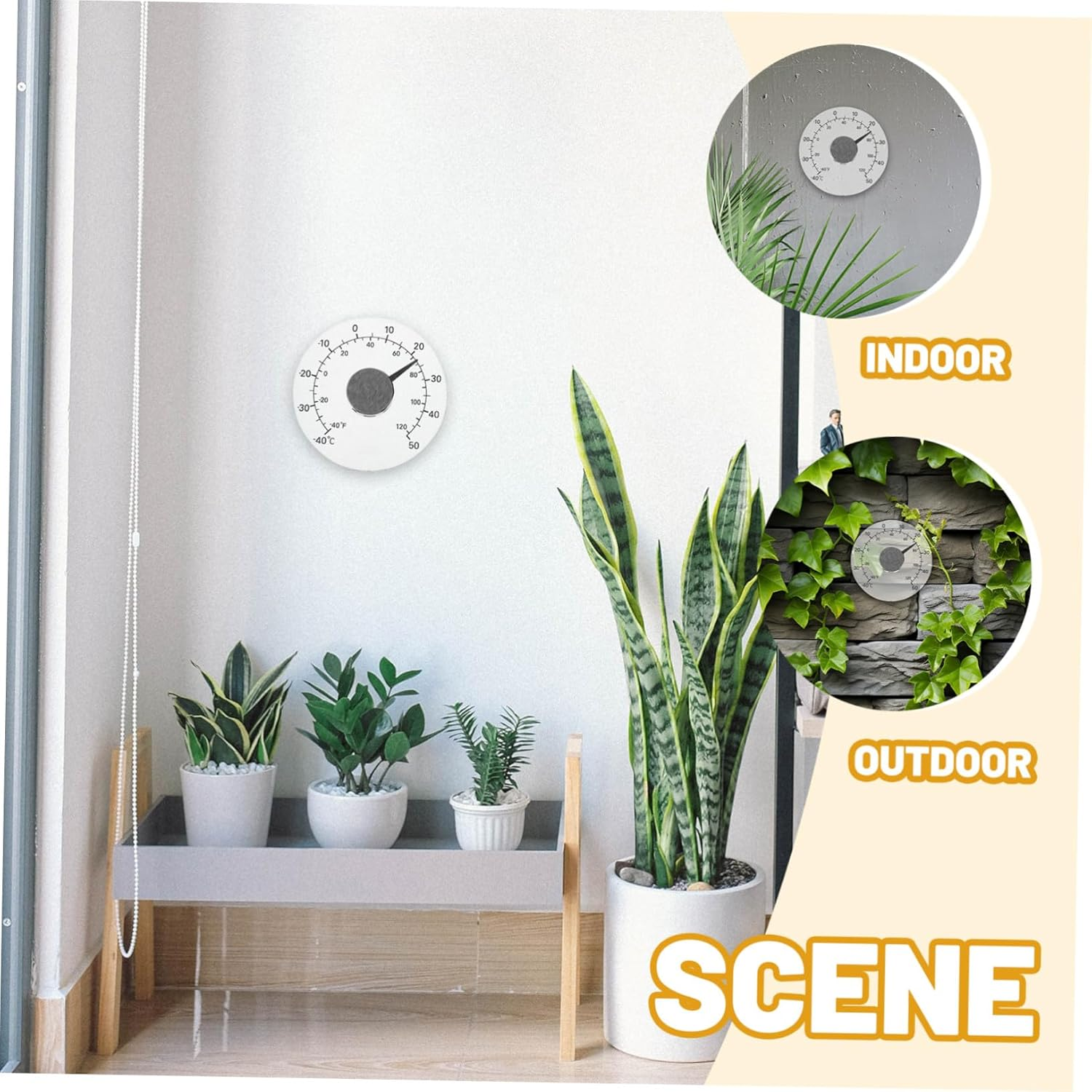 Luxshiny Window Thermometer with Adhesive Backing Indoor Outdoor Temperature Gauge for Garden Greenhouse Nursery Compact Thermometer for Easy Window Mounting image number 6