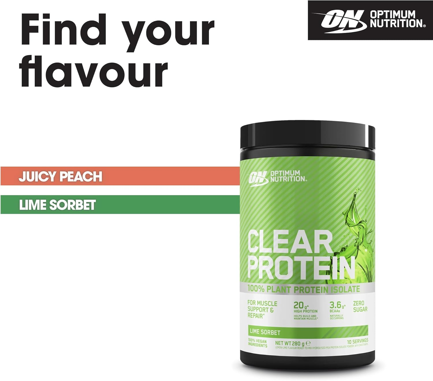 Optimum Nutrition Clear Plant Lemon Lime Protein Isolate 280 G image number 6