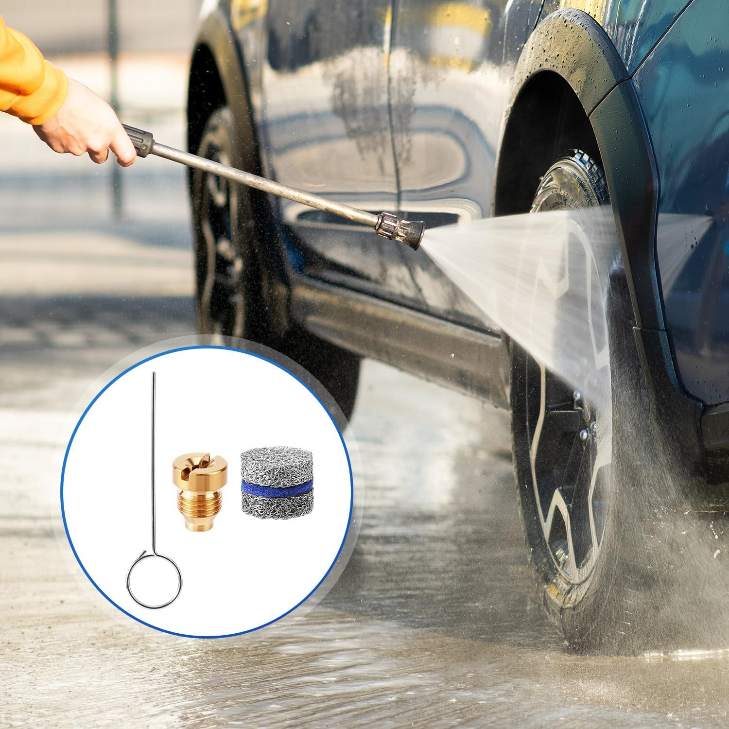 2 Sets Foam Cannon Orifice Kits, Stainless Steel Premium 0.04In Cannon Orifice Nozzles and Maker Meshes Kit Practical Accessories for Snow Foam Lance (3 Layer)