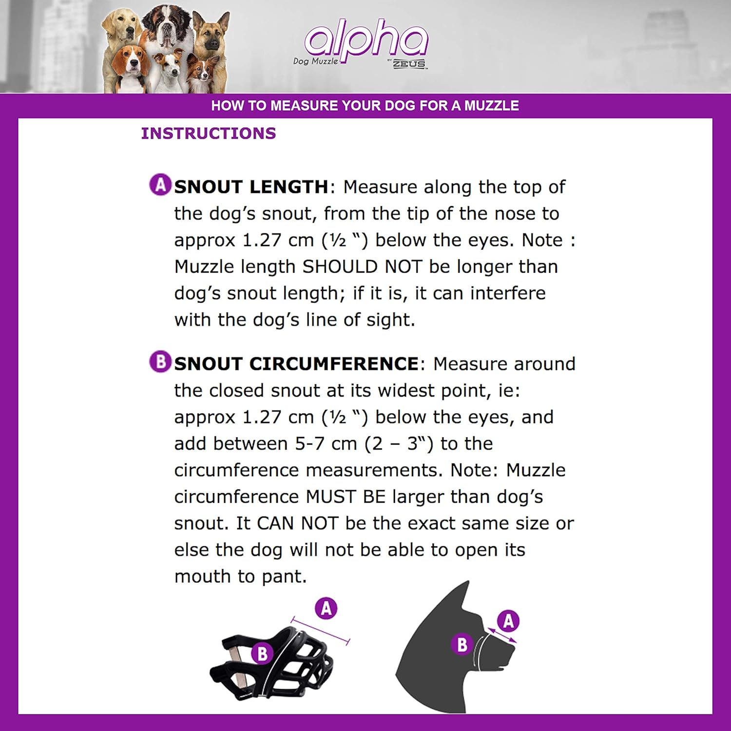 Zeus Alpha TPR Muzzle for Large Dogs, Comfort Fit Design Prevents Biting, Barking and Chewing, Black image number 6