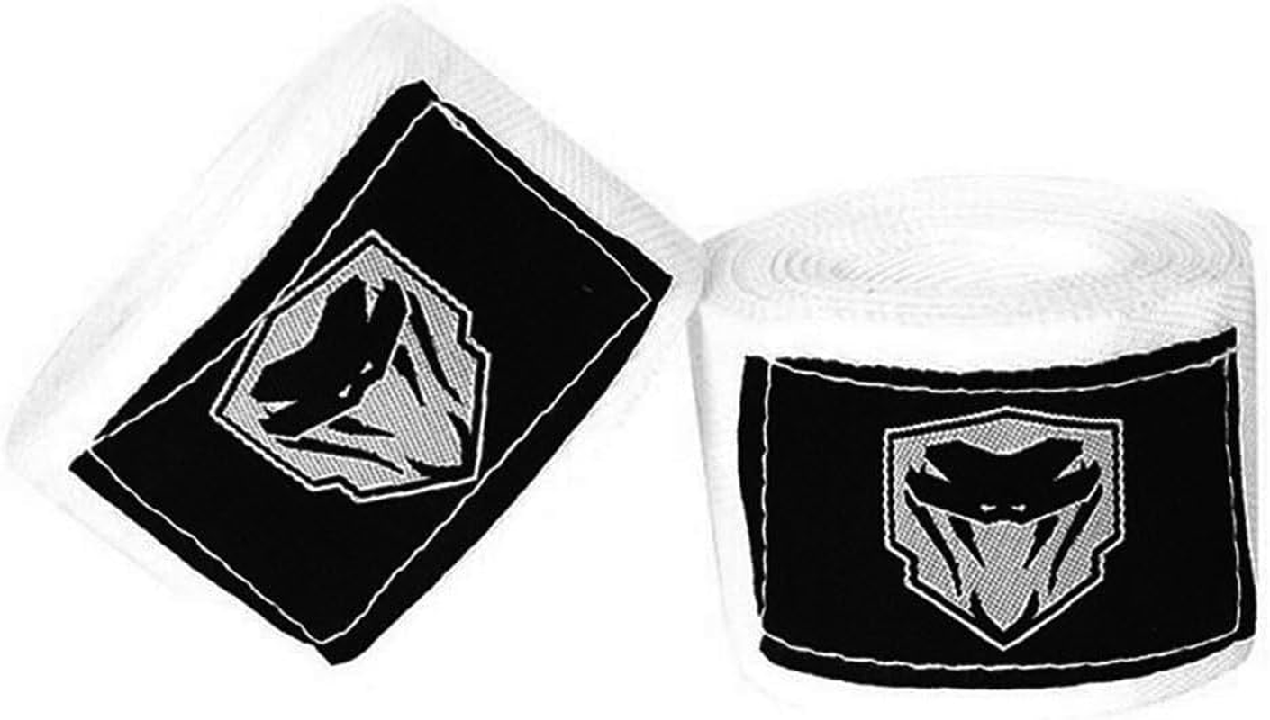 JZS Boxing Hand Wraps, 5 Meters Semi Elastic Hand Wraps with Thumb Loop for Boxing Great Stretch Hand Wraps for Men & Women(White)