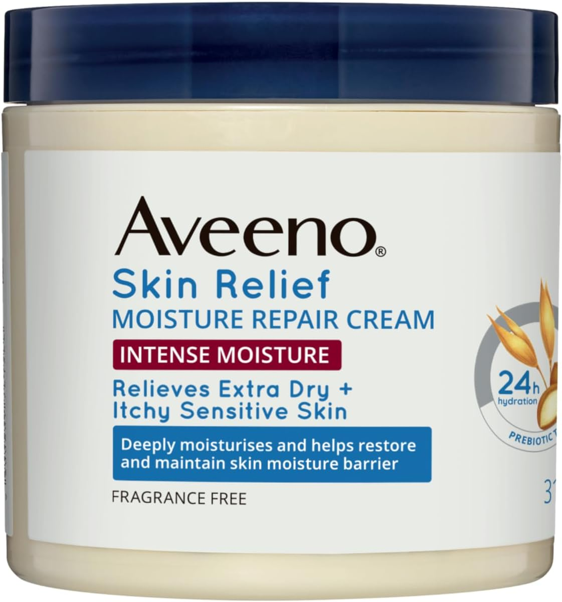 Aveeno Skin Relief Intense Moisture Repair Fragrance Free Body Cream, 311G