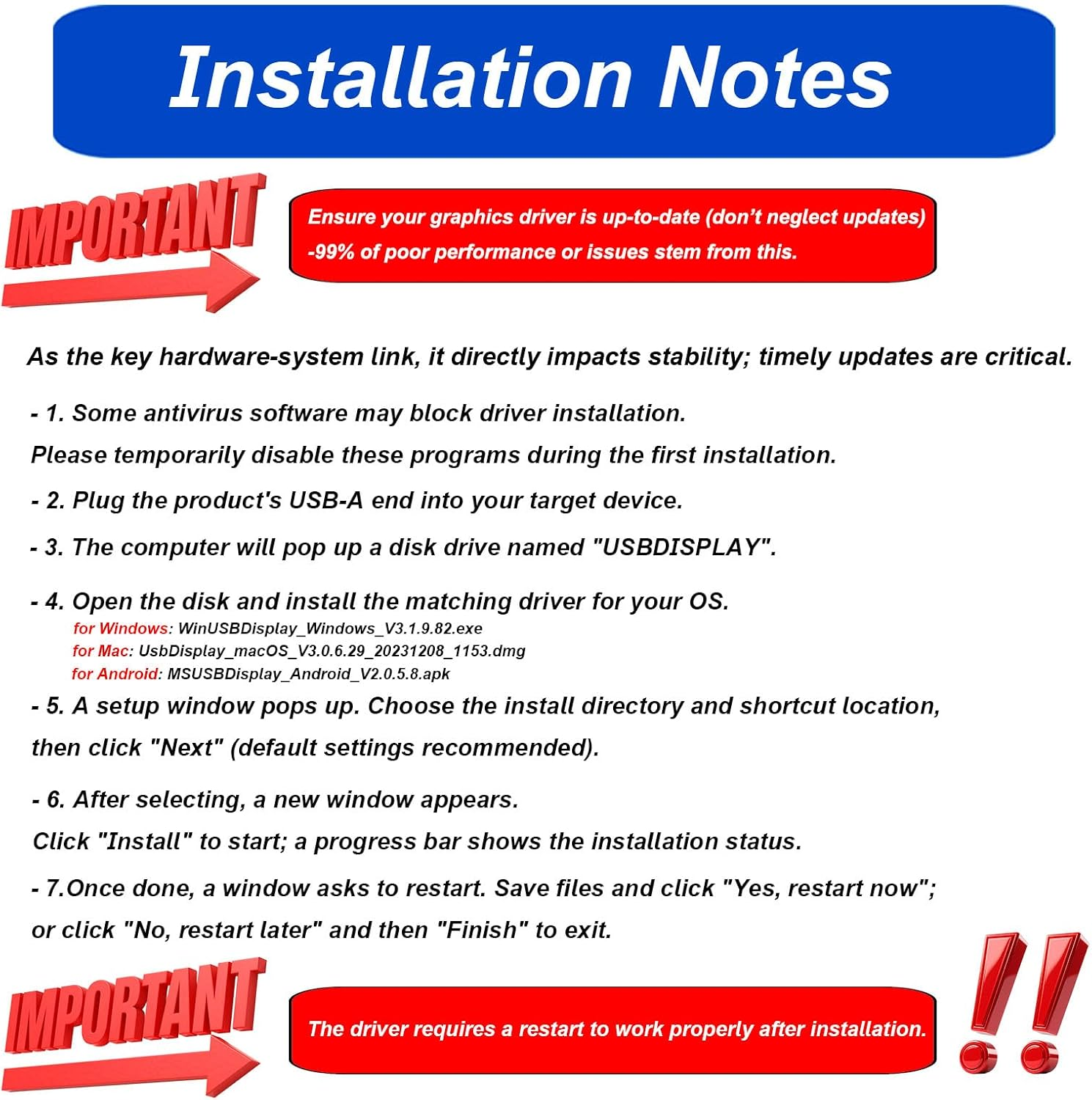 Ihaospace USB 3.0 to HDMI Adapter Cable 1.5 M, USB 3.0 to HDMI Adapter Cable, 1080P Full HD for Monitor, PC, Laptop, TV, Compatible with Windows 7/8/8.1/10/11/Xp/Macos image number 4