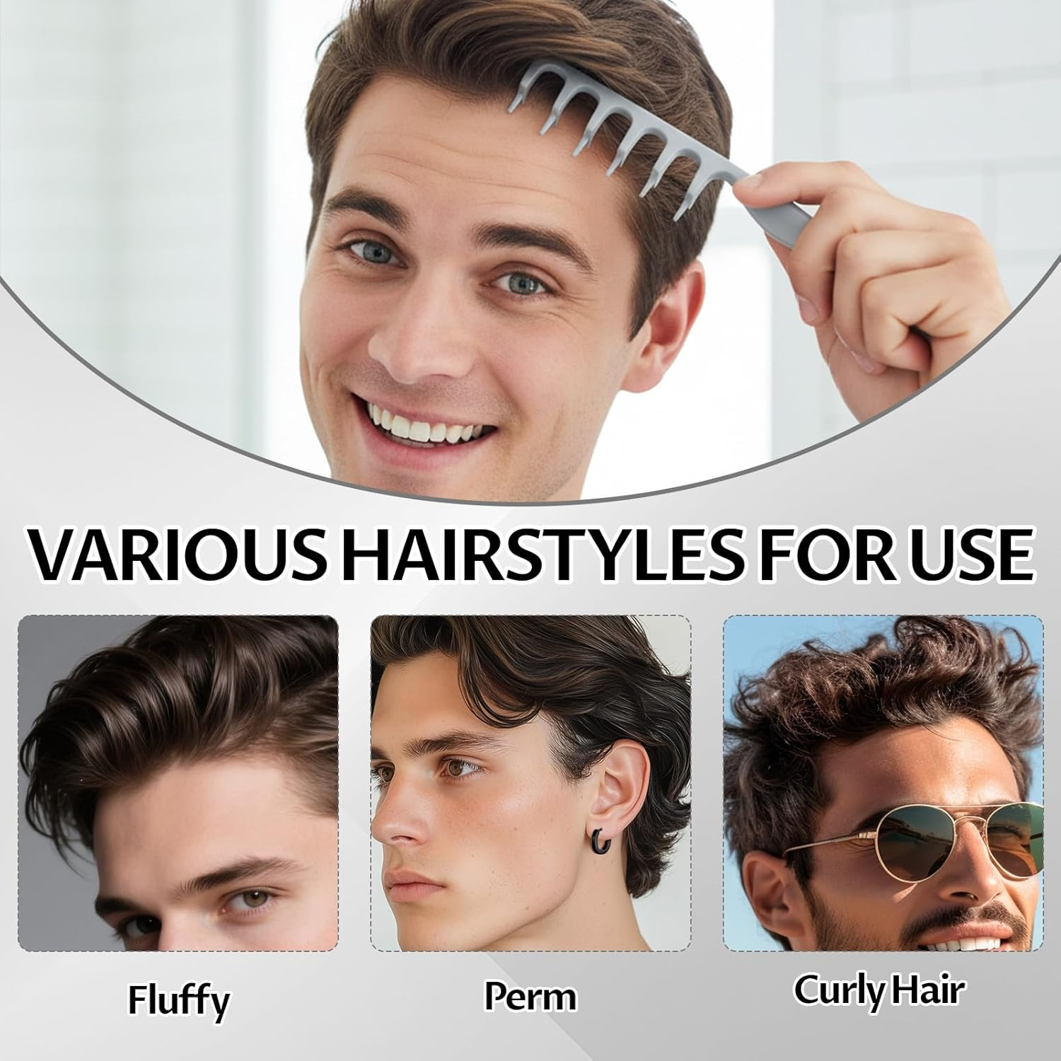 Styling Comb with Texture (Styling Comb with Texture Grey) image number 4