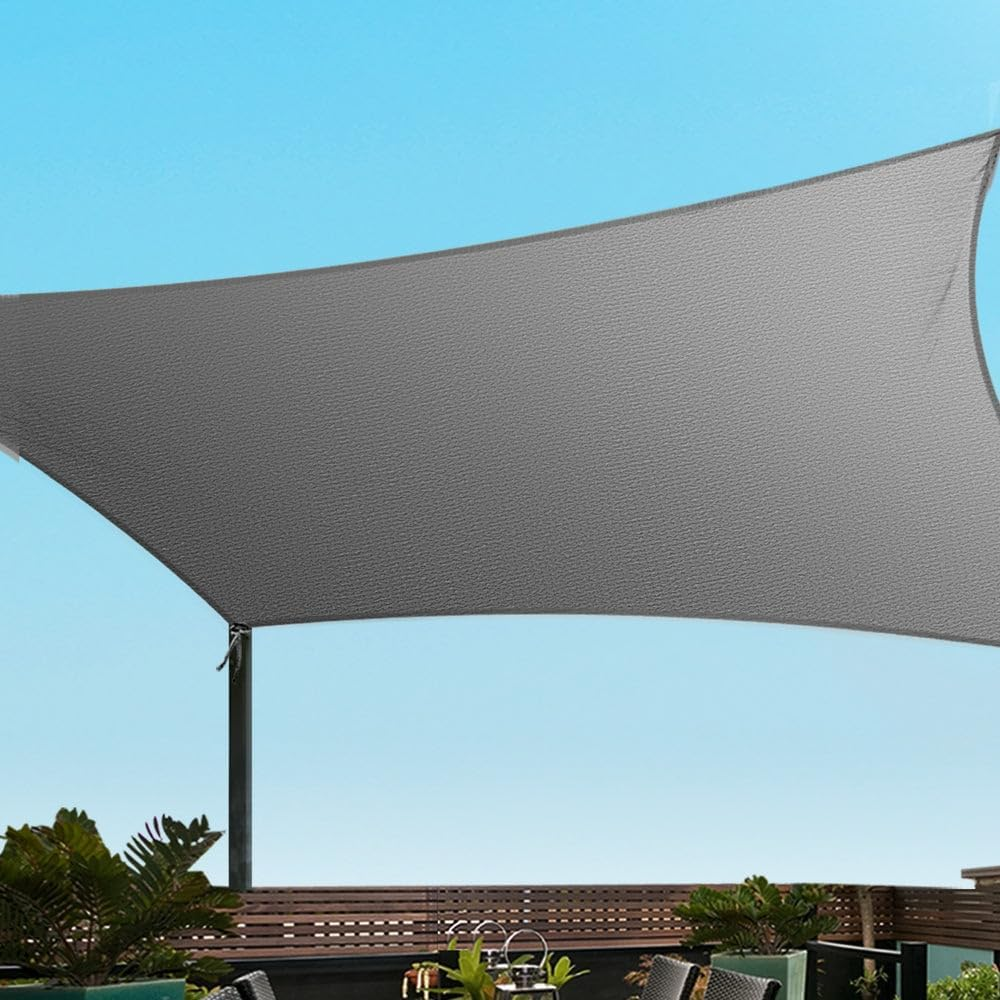 Instahut Sun Shade Sail Cloth Shadecloth Rectangle Canopy Grey 280Gsm 3X4M image number 1
