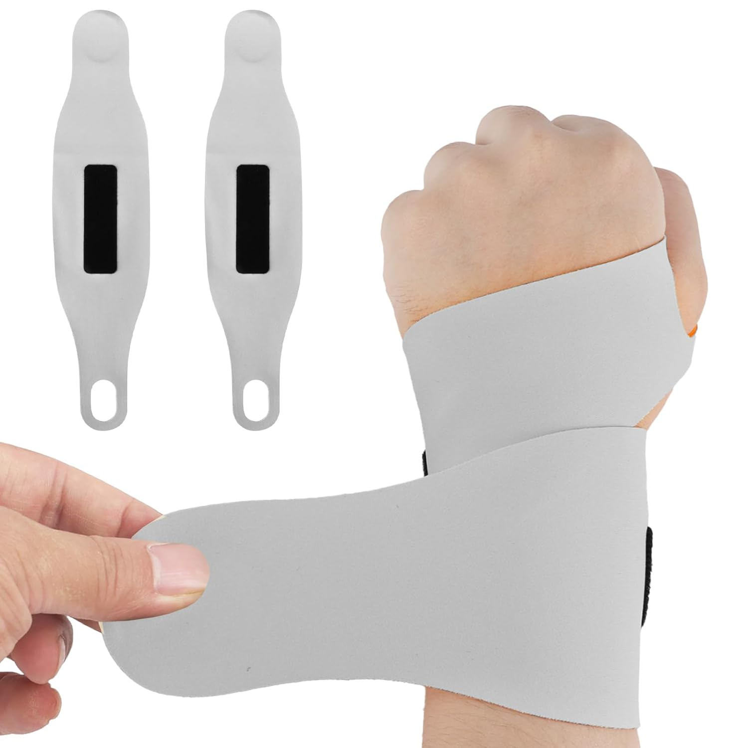 2 Pcs Wrist Support Brace, Lightweight Breathable Adjustable Wrist Support Brace, Relieves Carpal Tunnel Syndrome and Sore, Carpal Tunnel for Full Time Mother Keyboard Player Tennis(Gray)