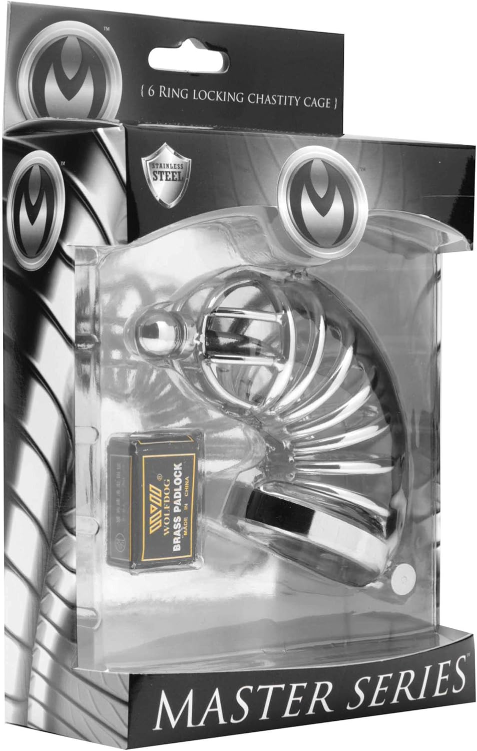 Master Series 4 Ring Stainless Steel Locking Male Chastity Cage