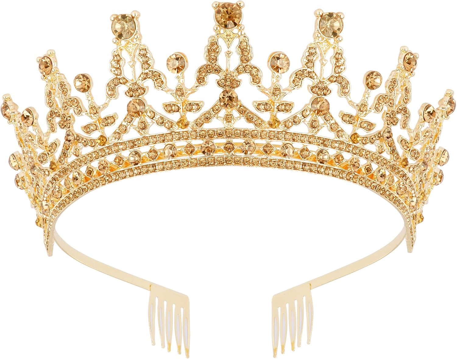 COCIDE Gold Tiara for Women Crystal Crown for Women Rhinestones Queen Princess Hair Accessories for Bride Wedding Birthday Party Bridesmaids Bridal Prom Halloween Costume Cosplay Christmas Gift