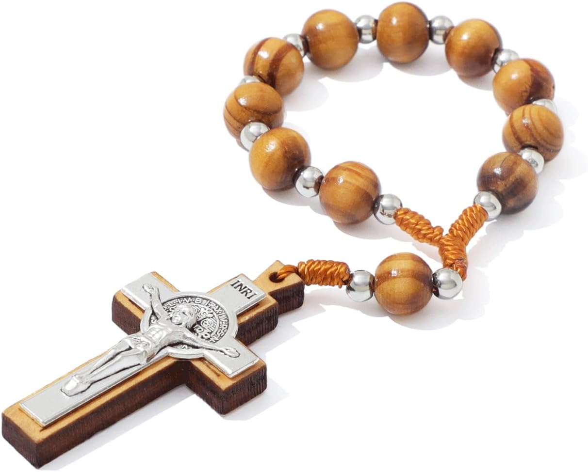 KOMI Prayer Pocket Rosary Baptism Rosary Catholic Accessory Catholic Gifts for Men Women Rosaries Bulk Baptism Favors for Guests Party Favors image number 1