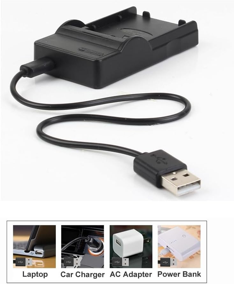 USB Battery Charger for Panasonic DMW-BCH7 DMW-BCH7E DMW-BCH7GK DMW-BCH7PP DE-A75 DE-A75B DE-A76 DE-A76A DMC-FP1 DMC-FP2 DMC-FP3 DMC-FT10 DMC-TS10 image number 3