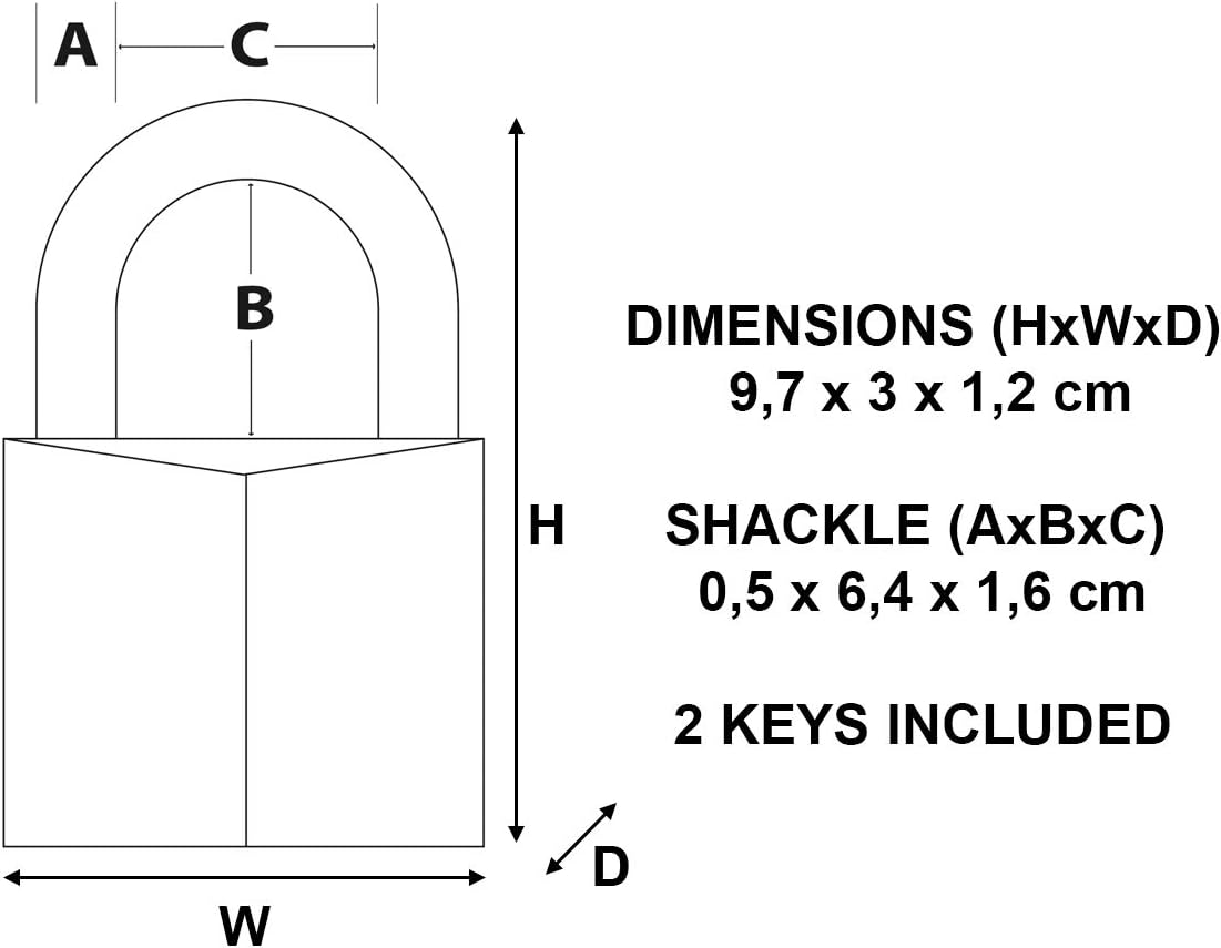 Master Lock 639EURDLJ Marine Padlocks with Key and Long Shackle, Silver, CM,9,7 Cm X 3 Cm X 1,2 Cm image number 3