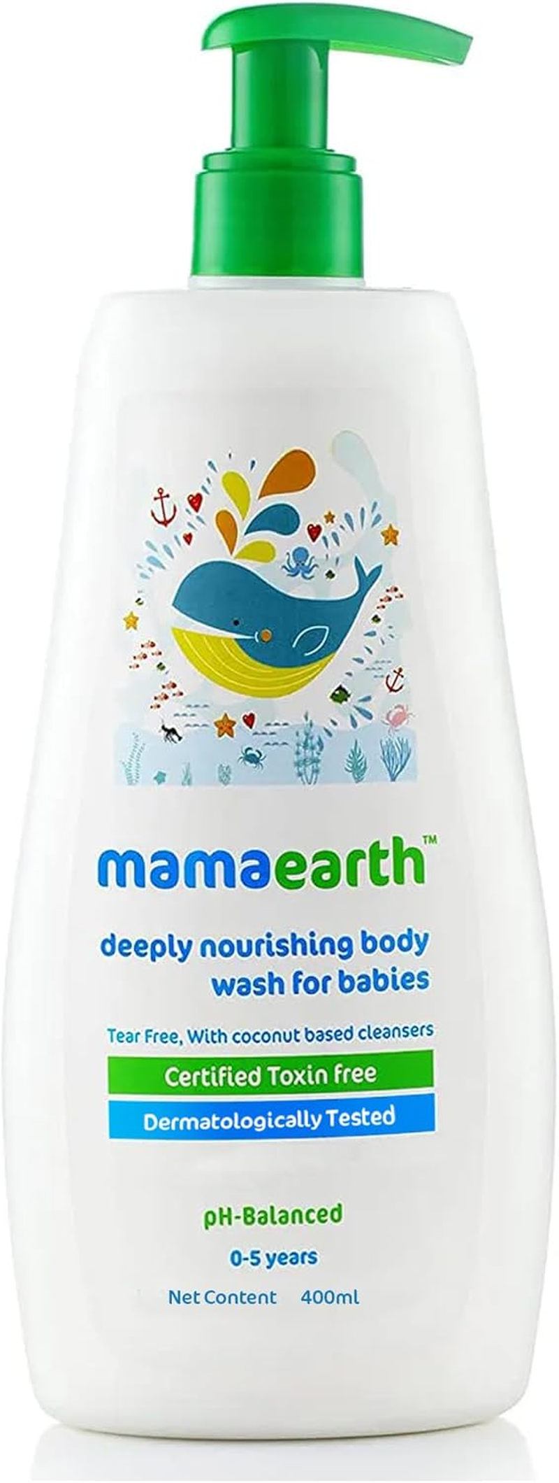 Mamaearth Deeply Nourishing Baby Body Wash | Tear Free Formula with Natural Cleansers | Hydrating Coconut & Jojoba Oil | Moisturizes Delicate Skin of Babies | 13.53 Fl Oz (400Ml) image number 1