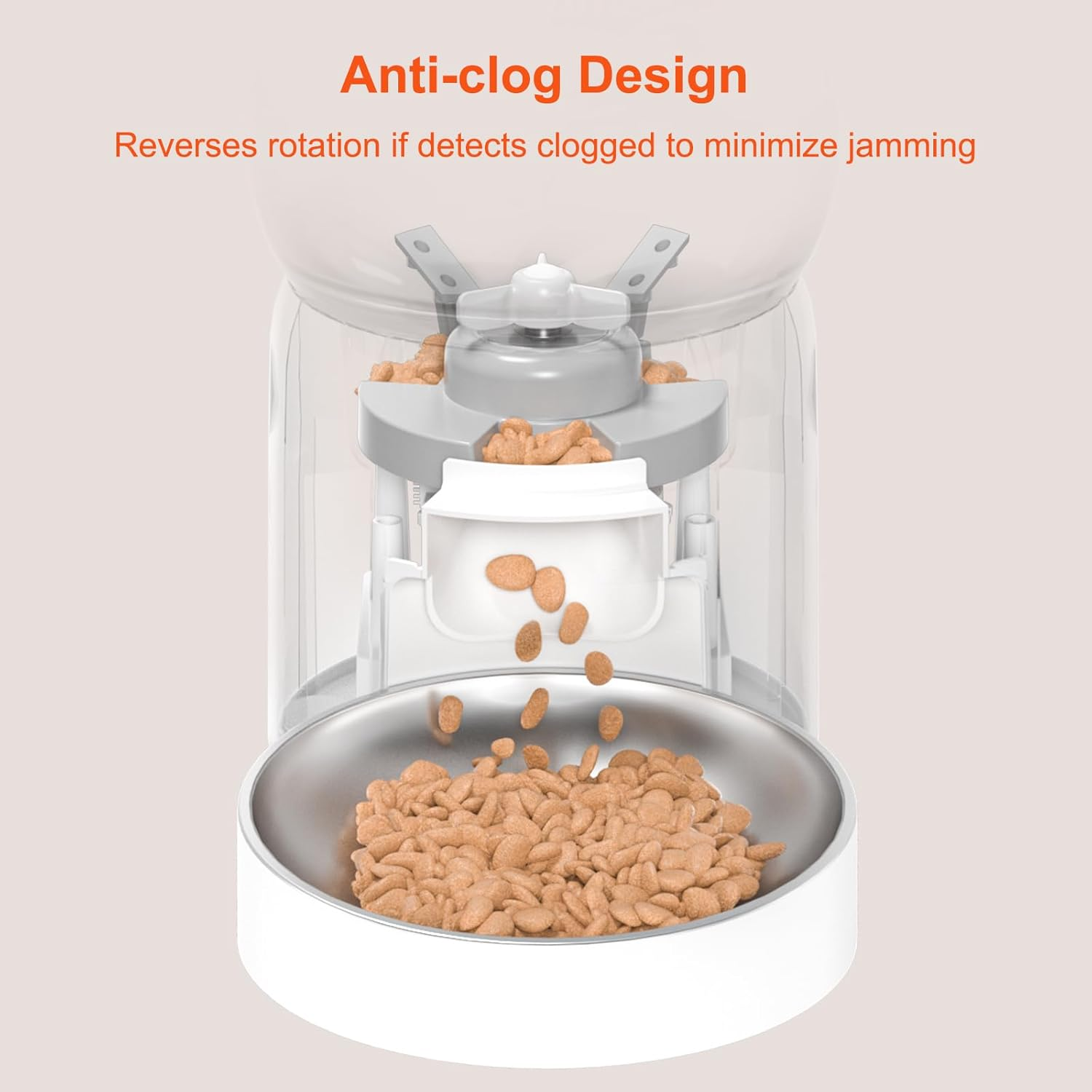 Balimo Automatic Cat Feeder, 3L Cat Food, Programmable Timer, Cat Feeder, Automatic Feeder for Cats and Dogs, 1-6 Meals a Day, with Stainless Steel Bowl Basin, White - White image number 6