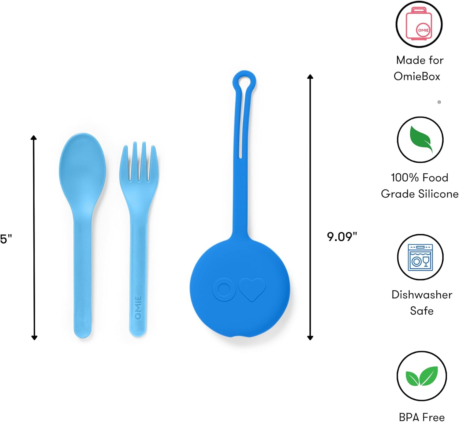 Omie Omiepod 3 Piece Cutlery Set - Capri Blue - Bubble Pink image number 2