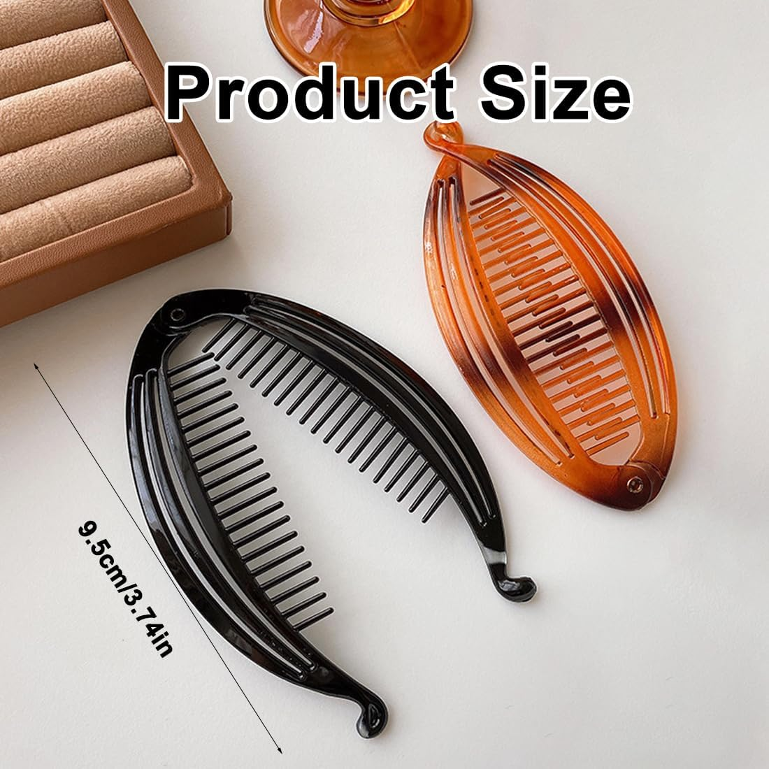 Pack of 3 Banana Clips, Vintage Fishtail Hair Clip, French Banana Clip, Small French Banana Clip, Ponytail Holder, Hair Gripper image number 3