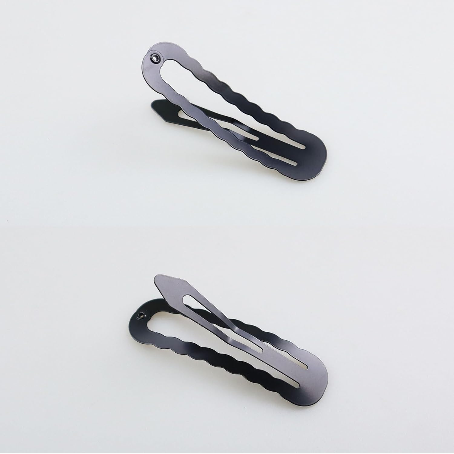 Hair Clips Girls Pack of 20 6 Cm Large Snap Hair Clips Hair Clips Metal Hair Clips Black Hair Clips Hair Accessories Hair Clip for Girls, Men and Women - Wavy Oval image number 6