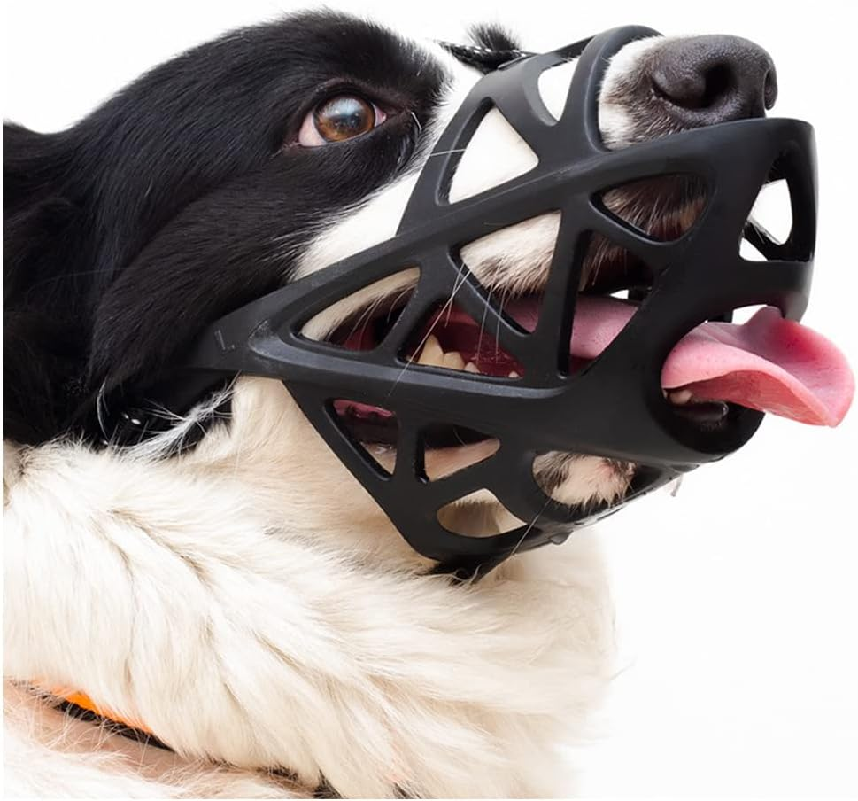 NALEINING Dog Muzzle, Professional Muzzle for Dogs, Anti-Bite and Anti-Bark, Allows Drinking and Panting (Large,Black)