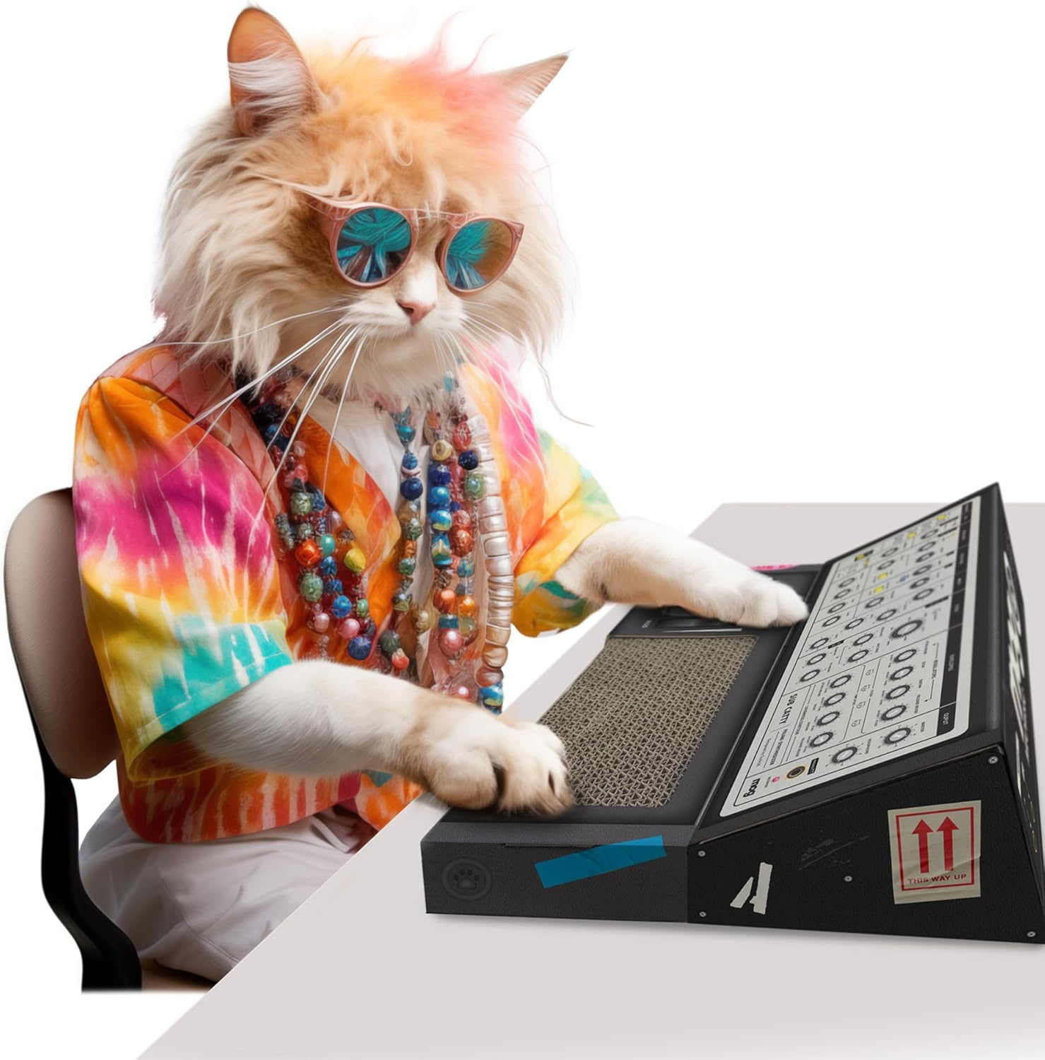 Suck UK - Cat Scratcher Synthesizer | Cardboard Cat Scratchers | Kitten Toys & Cats Toys for Indoor Cats | Kitten Cardboard Scratcher & Scratching Board | Toy Interactive for Indoor image number 2