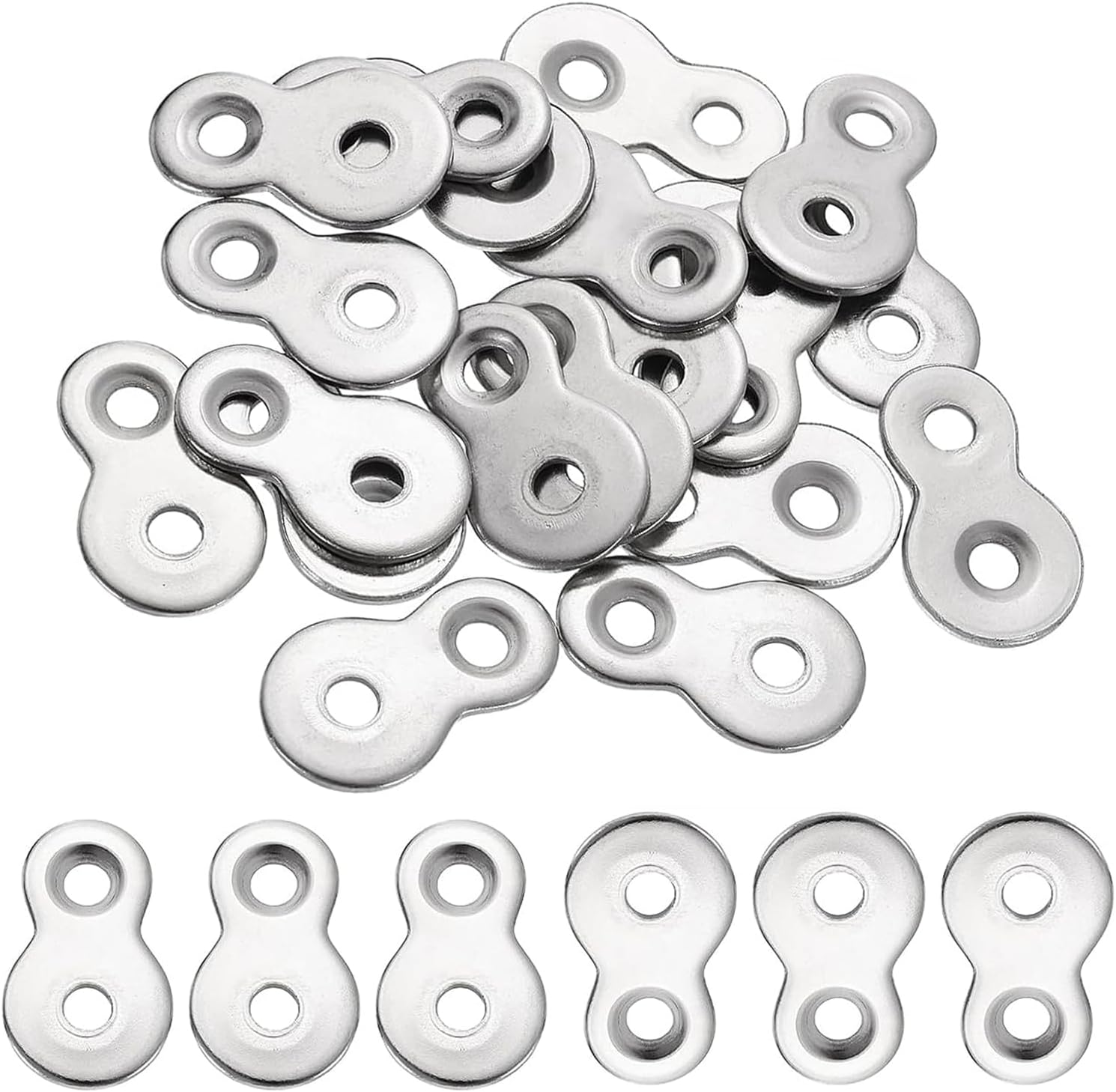 BEANPRECOY 20Piece Figure 8 Steel Fasteners Heavy Duty Table Top Connectors for Desk and Chair Repair Heavy Duty Desk and Chair Repair Hardware Easy Install (Silver/Black)