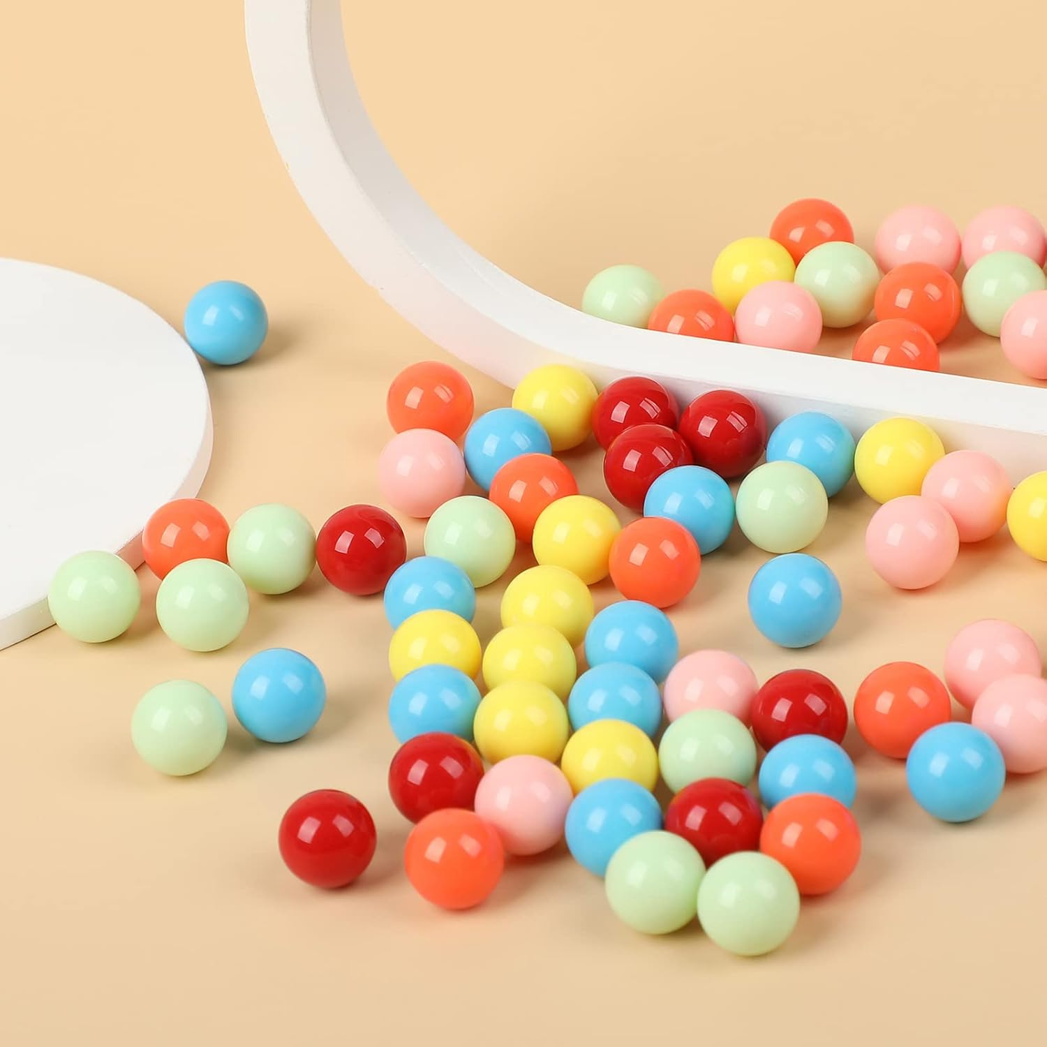 12Mm Marbles Balls, 84Pcs Solid Color Acrylic Game Balls for Chinese Checkers, Board Game, Rainbow Bead Game, Color Sorting Toy, Marble Games (6 Colors) image number 2