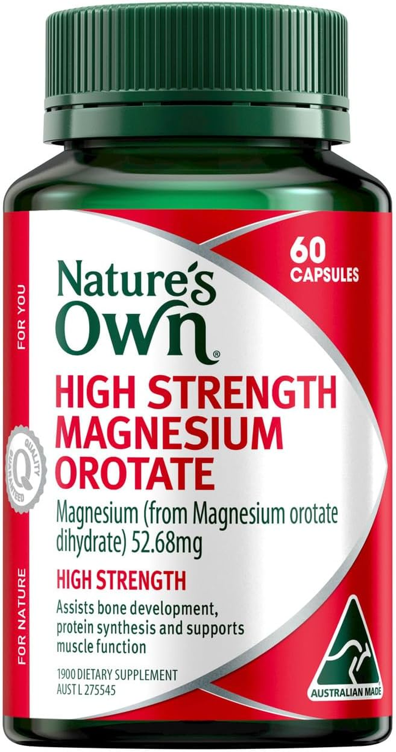 Nature'S Own High Strength Magnesium Orotate 800Mg Capsules 60-Supports Muscle Function-Helps Relieve Cramps & Mild Muscle Spasms When Dietary Intake Is Inadequate - Supports Bone Growth