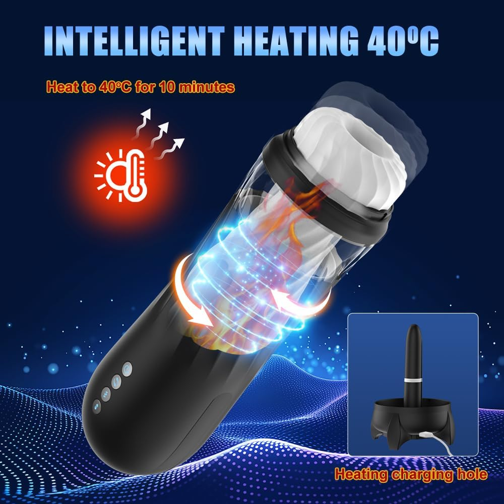 Hephix Sucking Masturbator Sex Toys for Men &ndash; New 3D Texured Automatic Masturbators Cup with 5 Vibration Modes & 5 Twisting Sucking & 3 Rotating Sucking & Heating Mode, Penis Pump Stroker for Men with 1 More Lubricating Oil image number 5