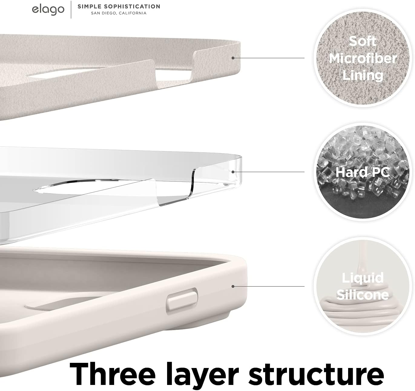 Elago Liquid Silicone Case Compatible with Iphone 13 Pro Max Case (6.7"), Premium Silicone, Full Body Protection - 3 Layer Shockproof Phone Cover, Anti-Scratch Soft Microfiber Lining (Stone) - Brown image number 6