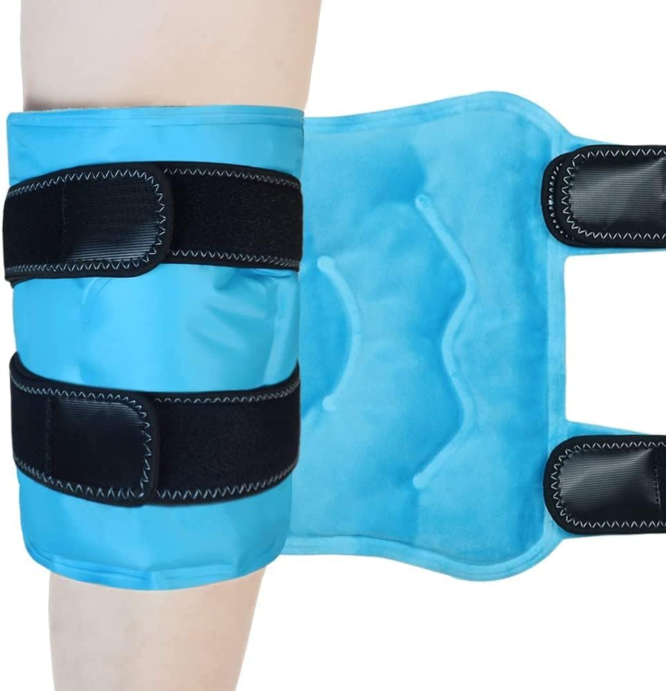 Reusable Hot & Cold Large Gel Ice Pack for Knee Pain Relief, Gel Ice Wrap for Leg Injuries, Swelling, Cold Compress Therapy for Arthritis