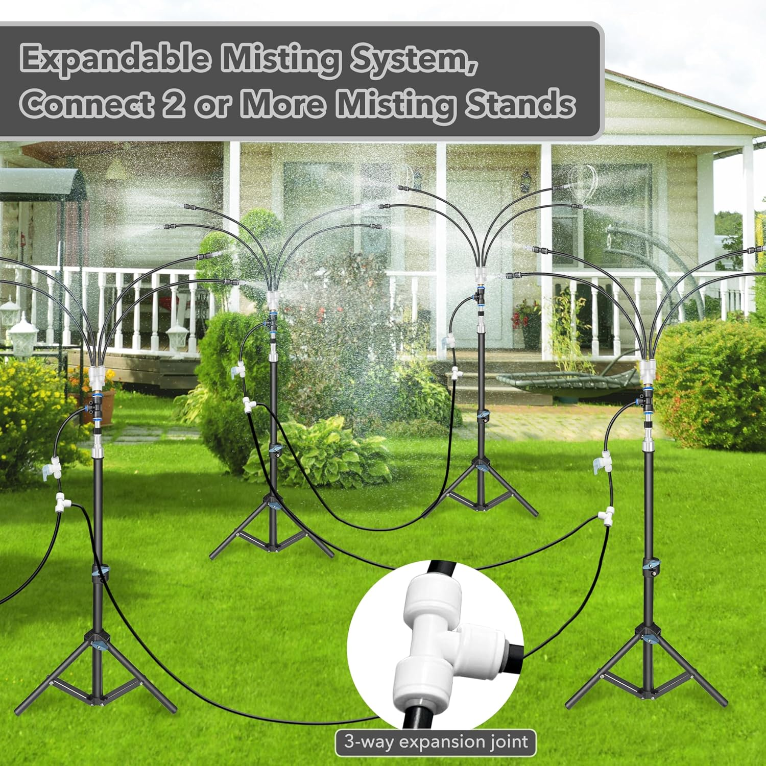 High Standing Misting System for Patio, 4-Way Misters for outside Patio, Versatile Misting Cooling System image number 6
