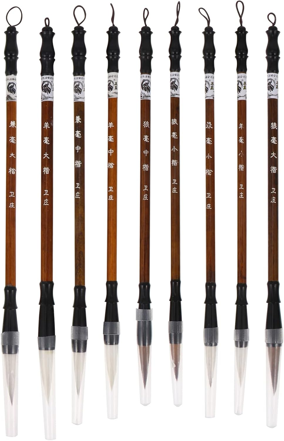 HOODANCOS 9Pcs Set of Chinese Art Brushes - Calligraphy - Ink and Painting Brushes Authentic Chinese Calligraphy Brush Japanese Sumi E Art Brush Ideal for Beginners image number 3