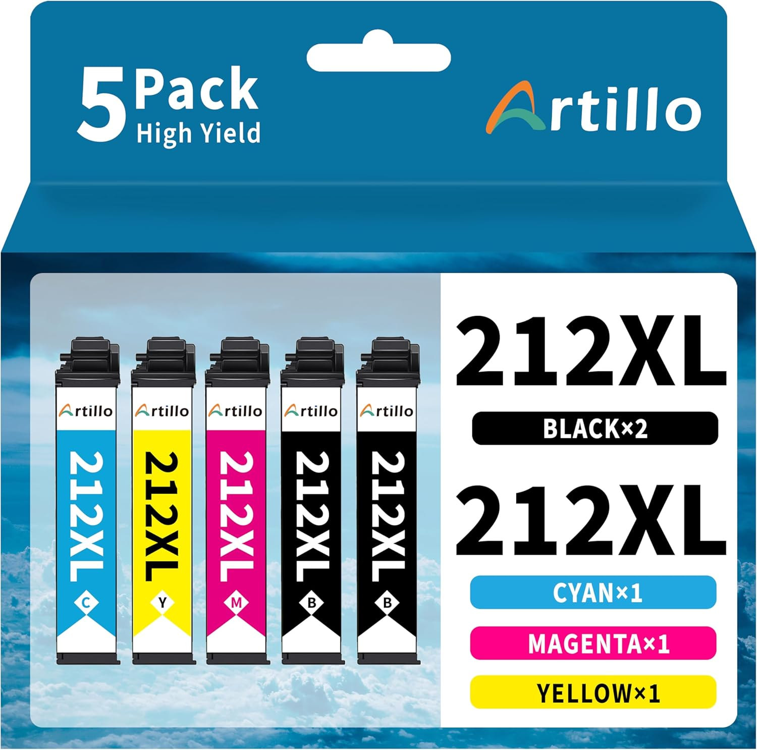 Artillo 39XL Ink Cartridges Compatible for Epson 39XL Ink Cartridges to Use with Epson Expression Home XP-2105 XP 2105 XP-4105 XP 4105 Printer (1 Black, 1 Cyan, 1 Magenta, 1 Yellow)