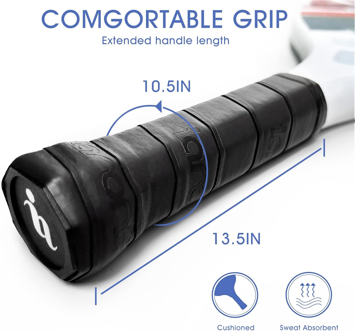 Beach Tennis Paddle Beach Tennis Racket Carbon Fiber with EVA Memory Foam Core Tennis Paddles - 9100-Black image number 7